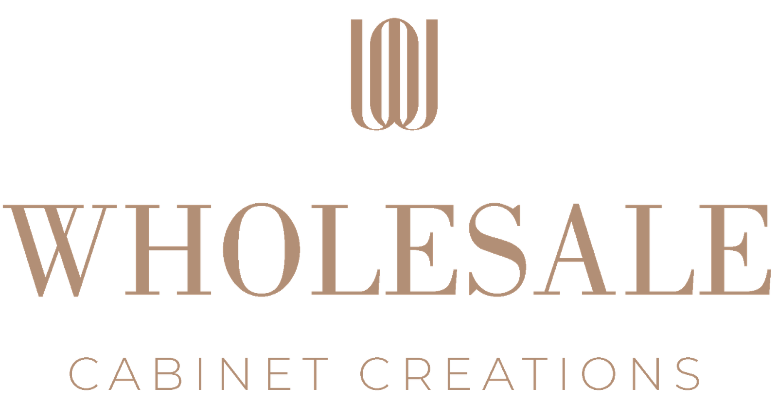 Wholesale Cabinet Creations logo featuring a stylized “W” above the brand name.